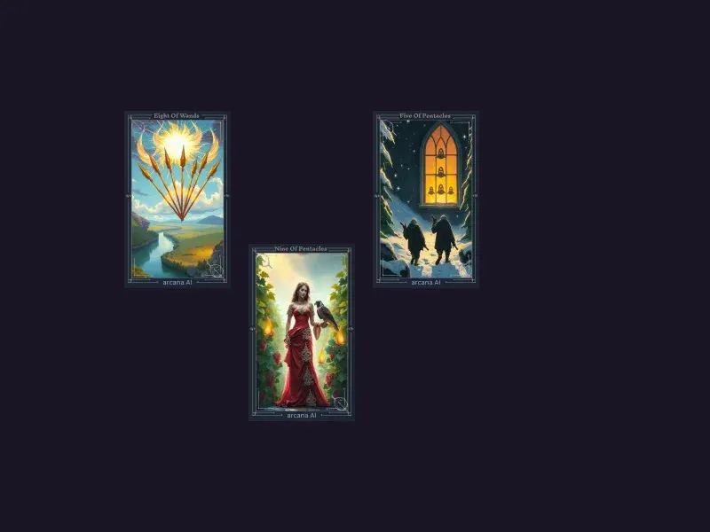 Diagrama del diseño Tirada Básica de Tres Cartas para Relaciones mostrando 3 posiciones de cartas