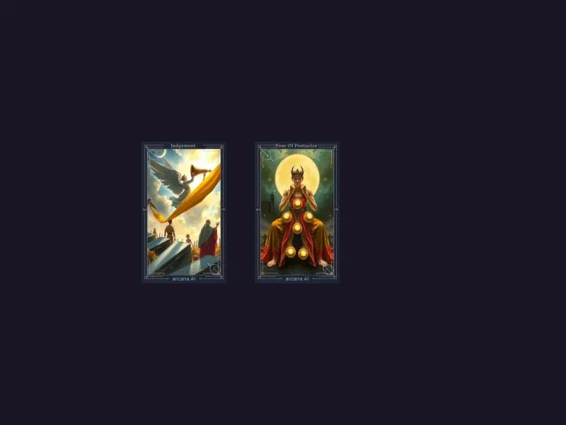 Diagrama del diseño Tirada de Dos Cartas mostrando 2 posiciones de cartas